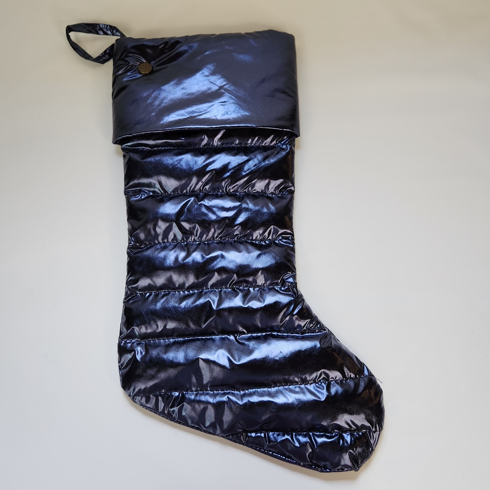Gigi Seasons Puffer Style Christmas Stocking Shiny Midnight Blue